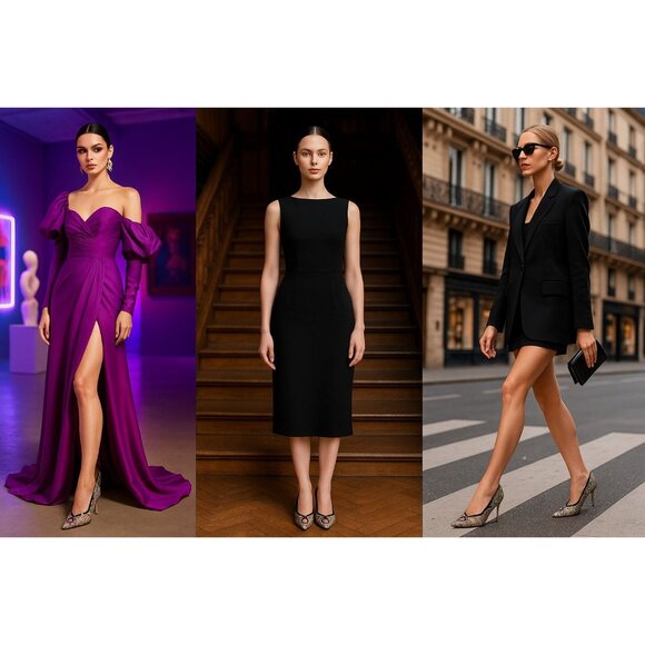 Palter DeLiso Women’s Heels Peacock Feather Embroidery 37.5 Art to Wear Maximali - Picture 2 of 13